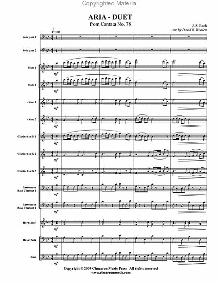 Aria - Duet from Cantata No. 78 Bassoon scores gallery preview page 2