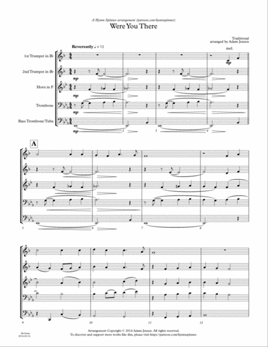Were You There Brass Ensemble scores gallery preview page 2