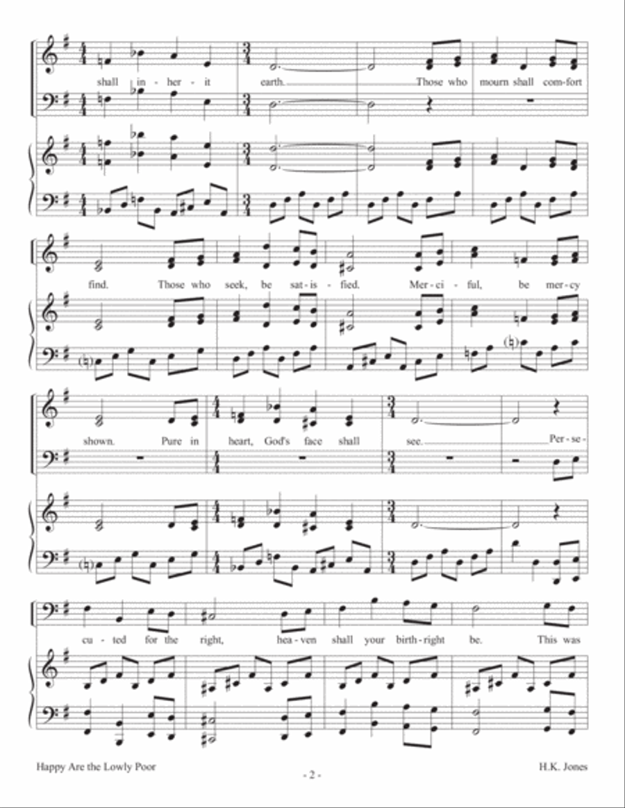 Happy Are the Lowly Poor 3-Part scores gallery preview page 2