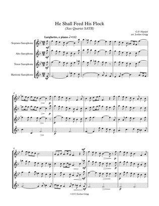 Book cover for He Shall Feed His Flock (Sax Quartet SATB)