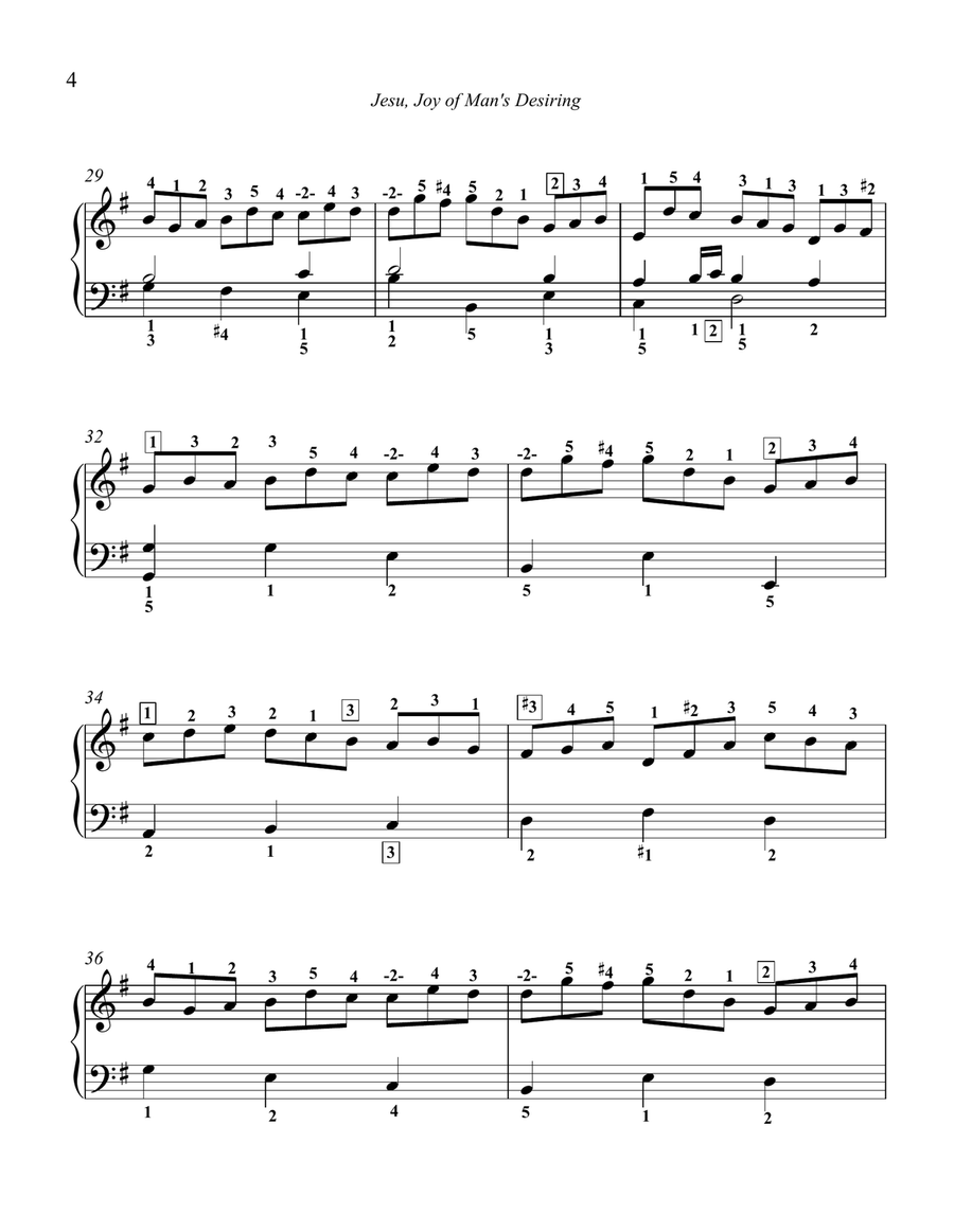 Jesu, Joy of Man's Desiring (with all piano fingering) Piano Solo scores gallery preview page 4