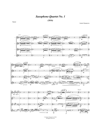 Book cover for Saxophone Quartet Nr. 1 (2018)