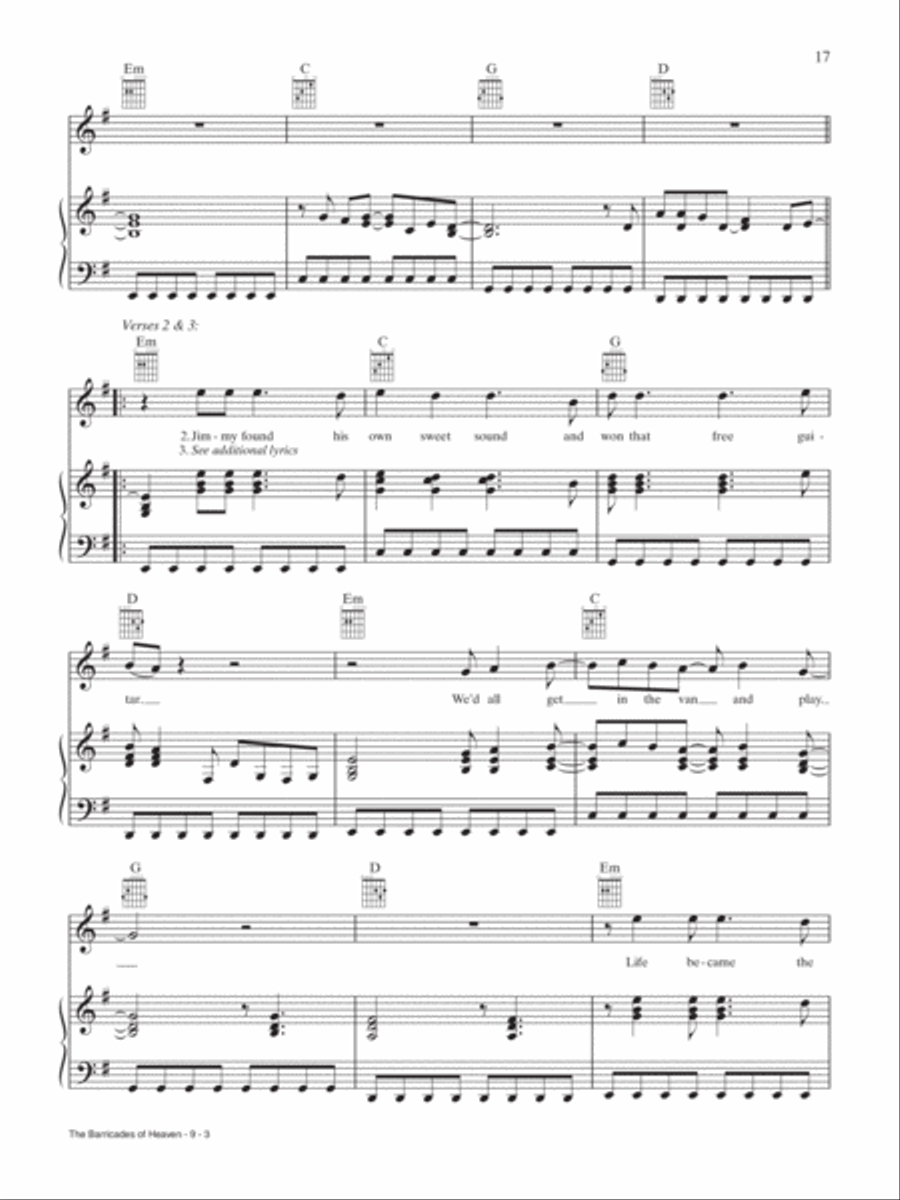 The Barricades of Heaven The Barricades of Heaven Piano, Vocal, Guitar scores gallery preview page 3