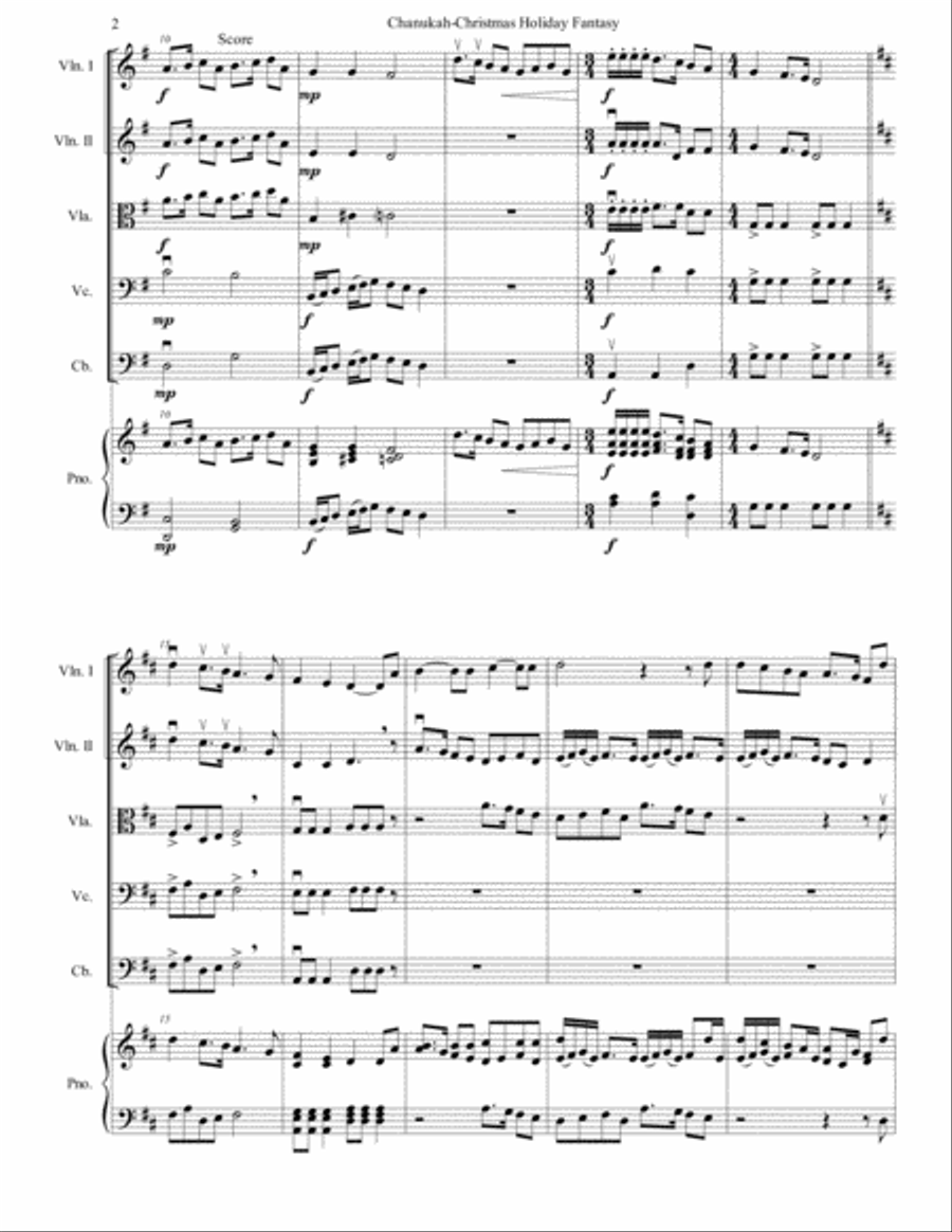 Hanukkah -Christmas Holiday Fantasy for Strings String Orchestra scores gallery preview page 3