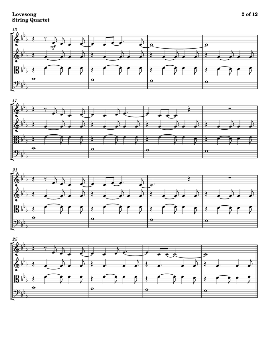 Lovesong Lovesong String Quartet scores gallery preview page 2