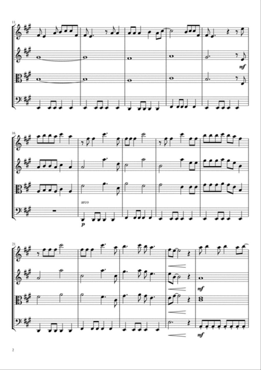 Wildest Dreams String Quartet scores gallery preview page 2