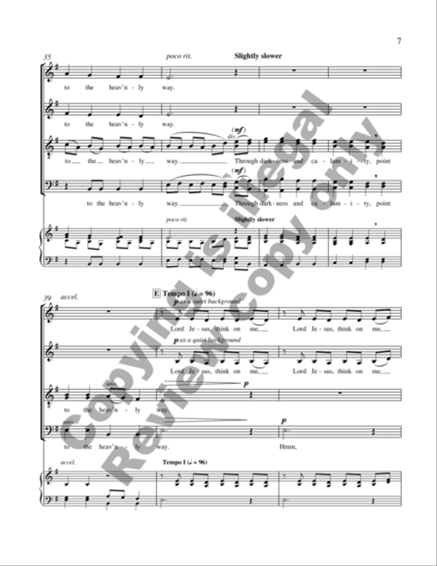 Eternal Brightness: 2. Lord Jesus, Think On Me 4-Part scores gallery preview page 18