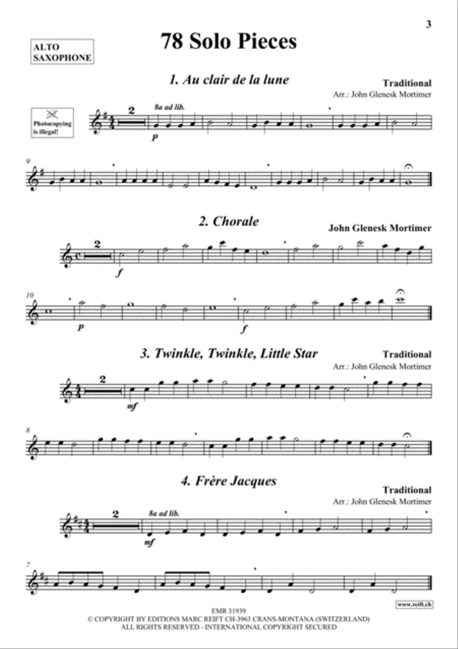 78 Solo Pieces 78 Solo Pieces Alto Saxophone scores gallery preview page 3