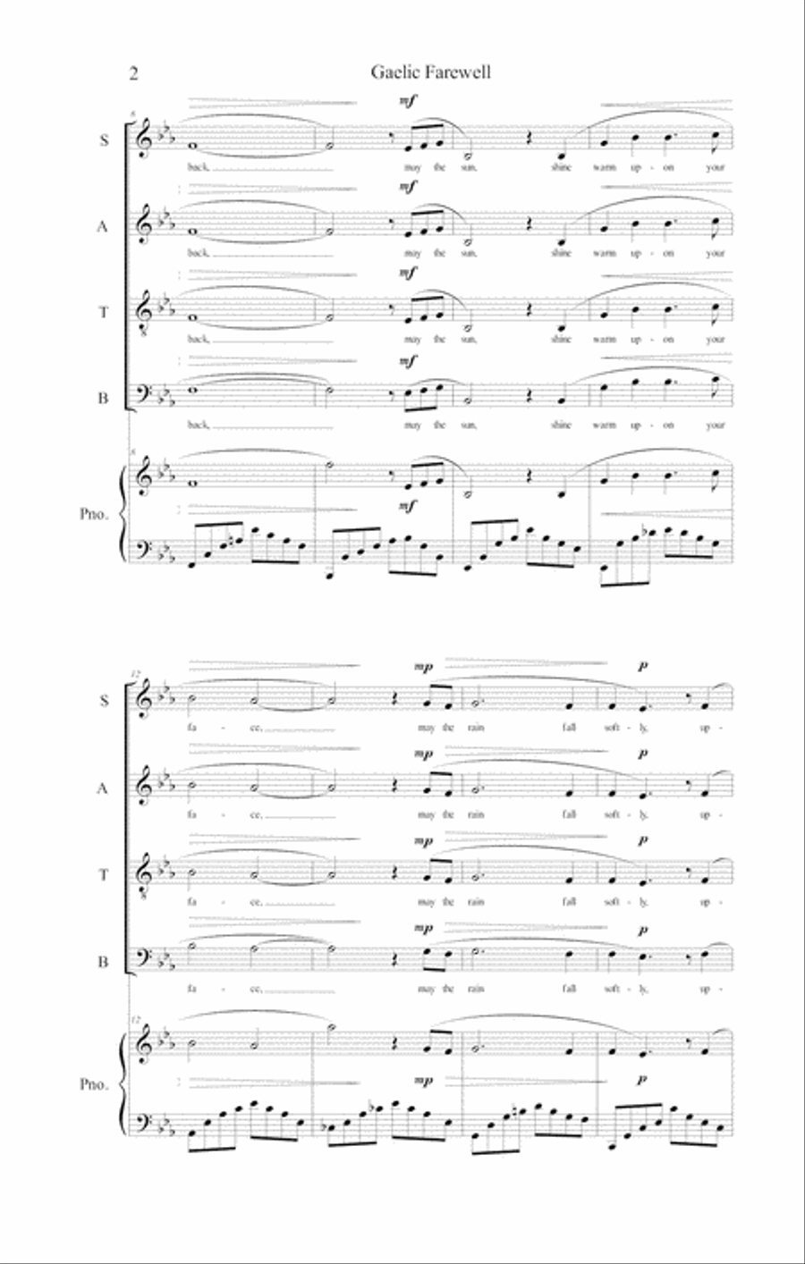 Gaelic Farewell, May the road rise to meet you 4-Part scores gallery preview page 4