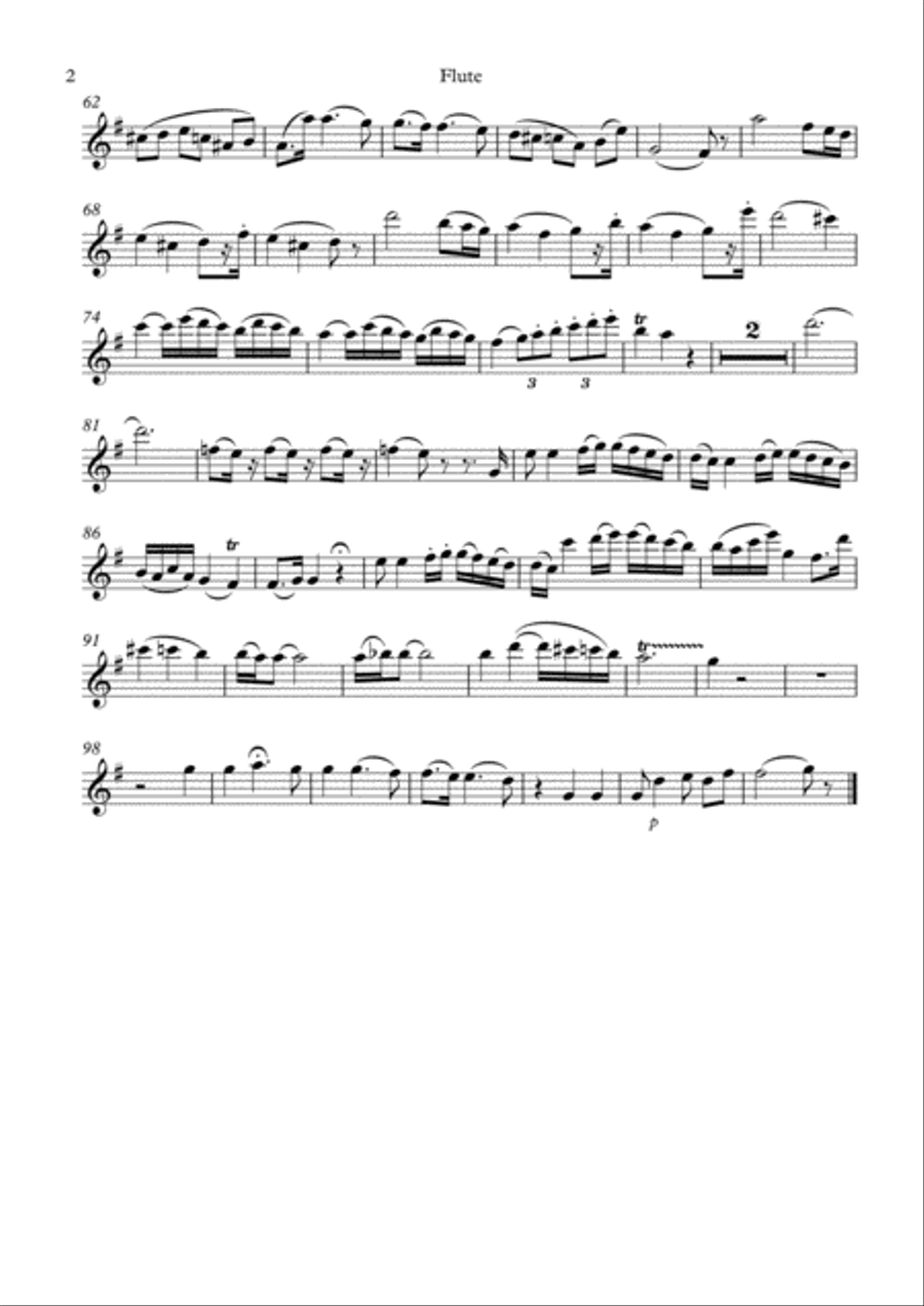 Andante Cantabile from Mozart's Violin Concerto No. 2 in D Major KV 211 (for Wind Quintet) - Part Sc Small Ensemble scores gallery preview page 3