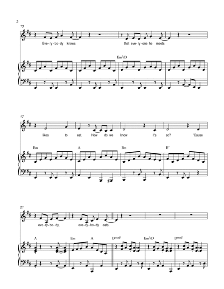 Everybody Eats, from Sesame Street Voice scores gallery preview page 2