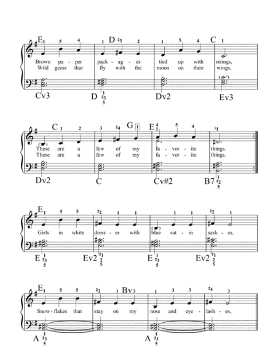 My Favorite Things Easy Piano scores gallery preview page 2