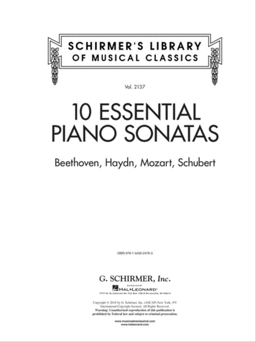 10 Essential Piano Sonatas – Beethoven, Haydn, Mozart, Schubert Piano Solo scores gallery preview page 2