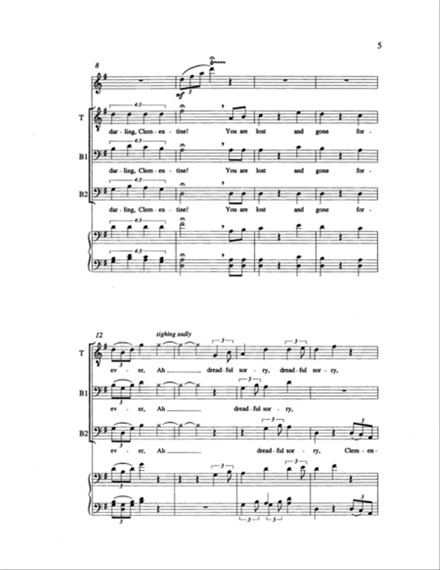 American Ballads: 4. Clementine TTBB scores gallery preview page 4