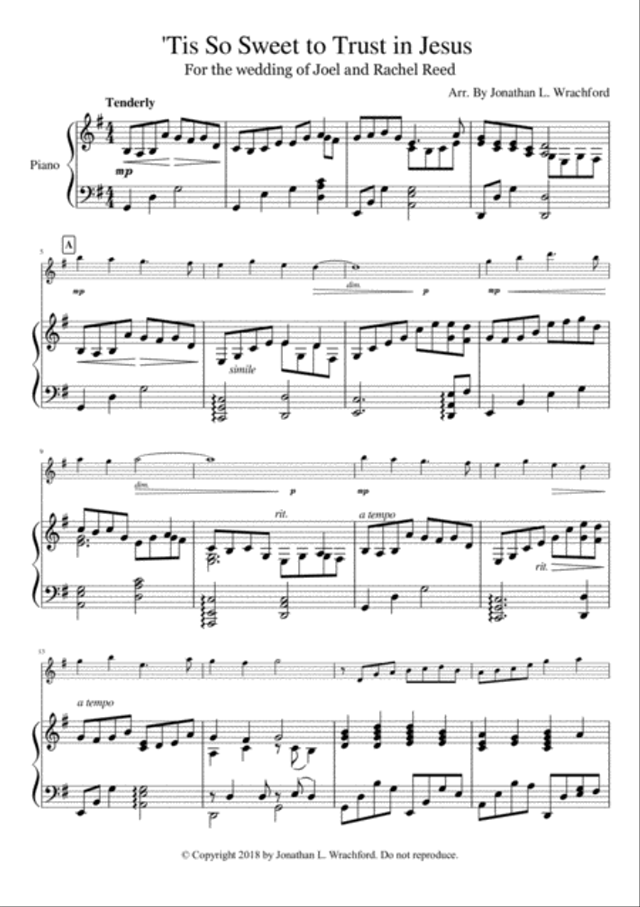 'Tis So Sweet Violin Solo scores gallery preview page 1