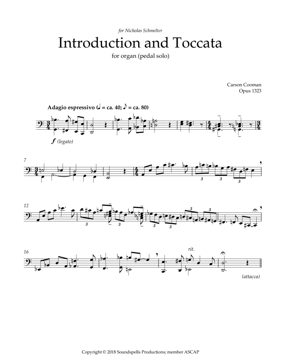 Introduction and Toccata Organ Solo scores gallery preview page 1
