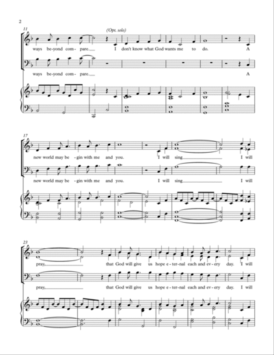 I Will Sing I Will Sing 3-Part scores gallery preview page 2