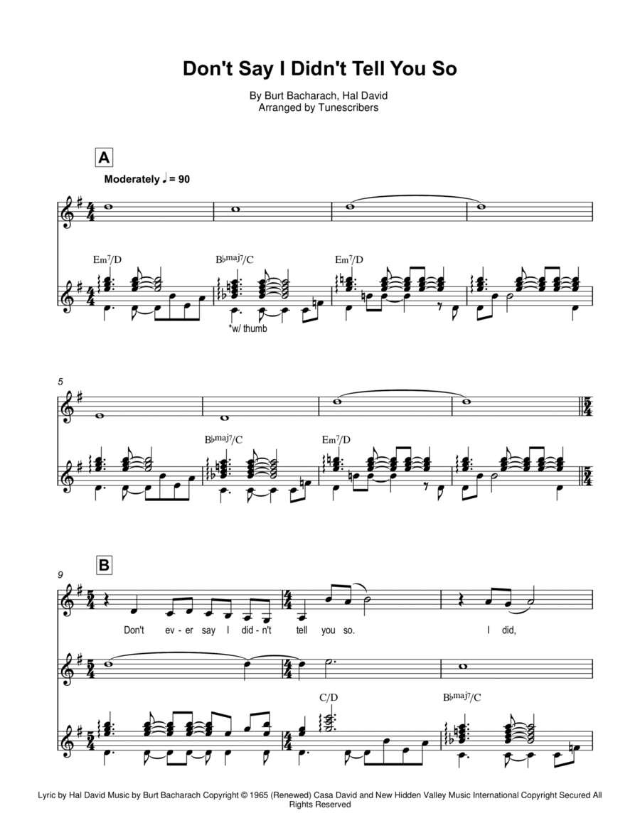 Don't Say I Didn't Tell You So Acoustic Guitar scores gallery preview page 1