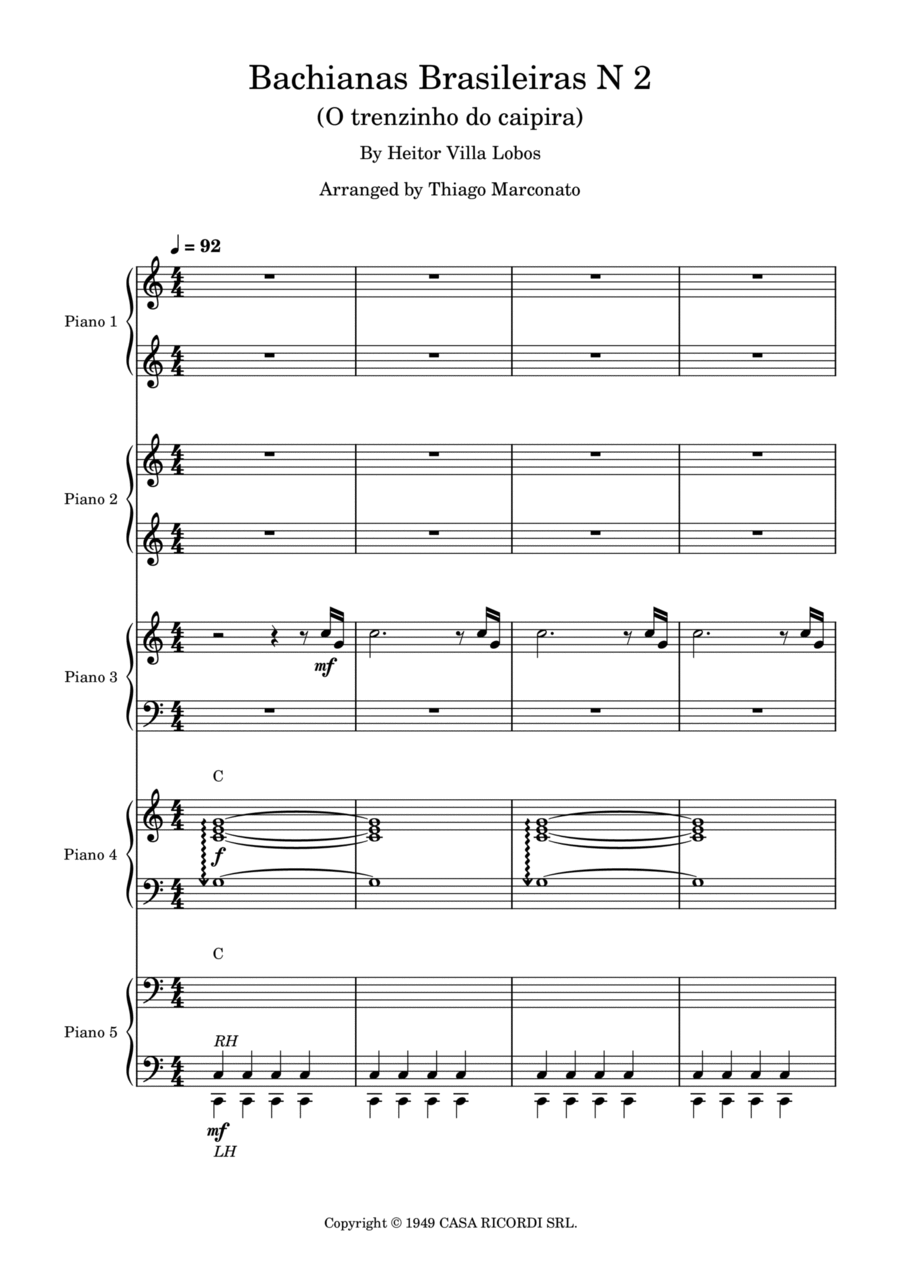 Bachianas Brasileiras N 2 Chamber Music scores gallery preview page 1