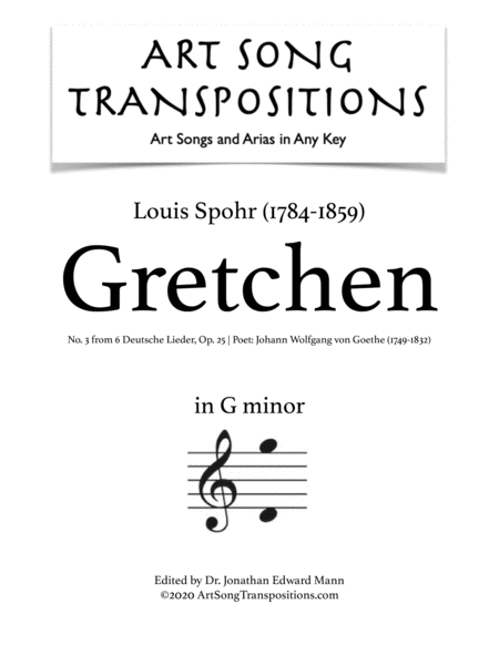 SPOHR: Gretchen, Op. 25 no. 3 (transposed to G minor)