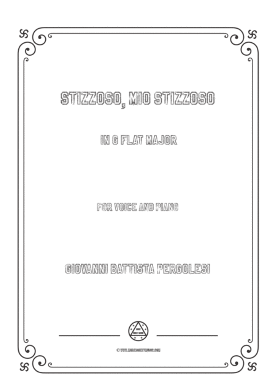 Pergolesi-Stizzoso,mio stizzoso in G flat Major,for Voice and Piano Voice Solo scores gallery preview page 1