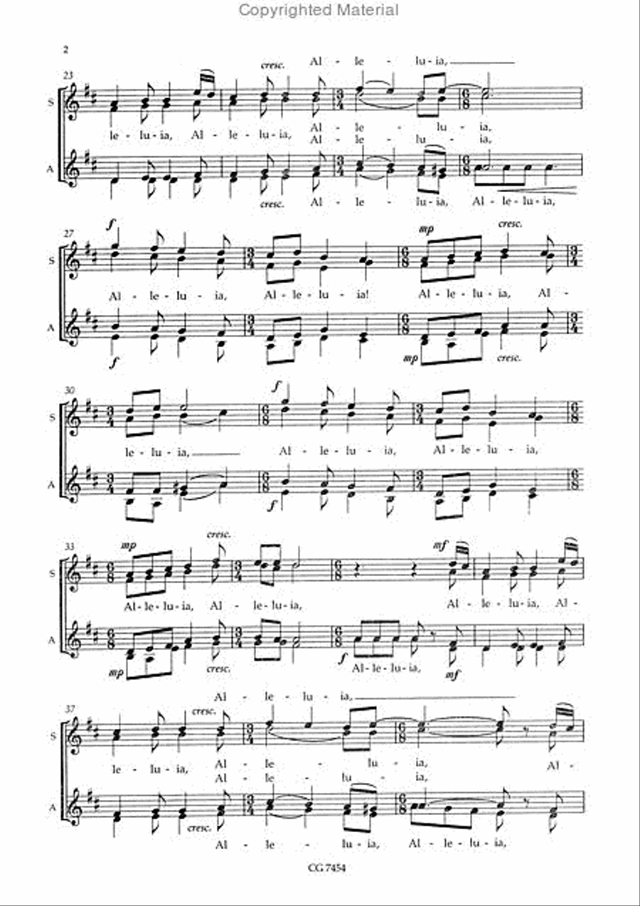 Alleluia Alleluia SSAA scores gallery preview page 3