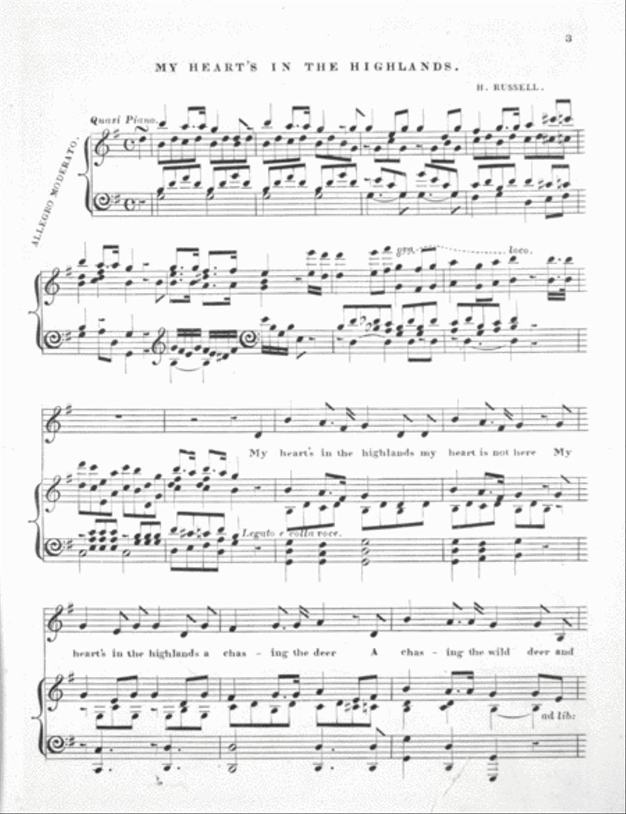 My Heart's in the Highlands. A Favourite Song Piano Solo scores gallery preview page 2