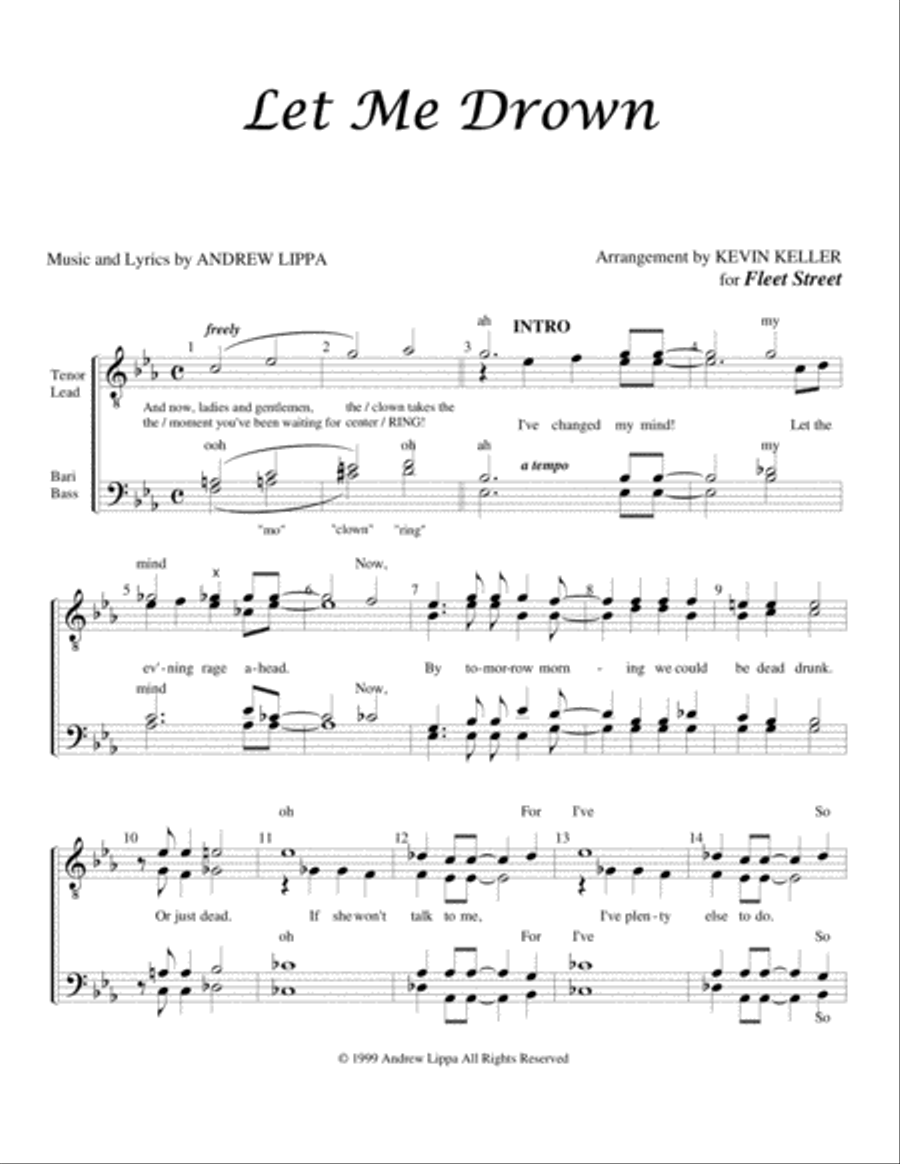 Let Me Drown Let Me Drown TTBB scores gallery preview page 1