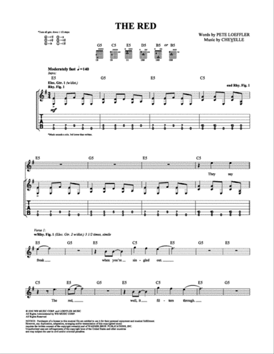 The Red Electric Guitar scores gallery preview page 1