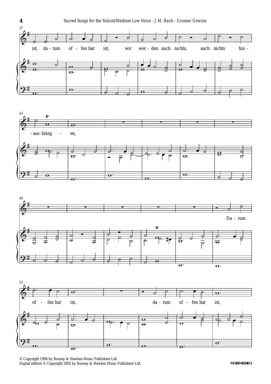 Es Ist Ein Grosser Gewinn Piano, Vocal scores gallery preview page 4