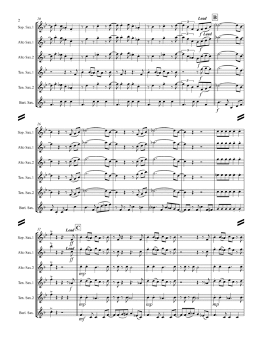 Tequila Saxophone Quintet scores gallery preview page 3