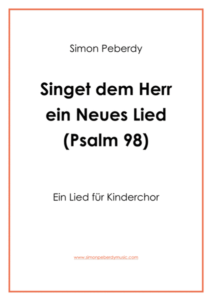 Singet dem Herrn ein neues Lied Psalm 98 für Kinderchor (children's choir) image number null