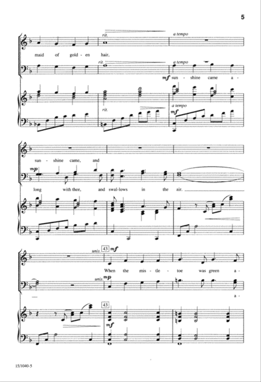 Aura Lee 4-Part scores gallery preview page 5