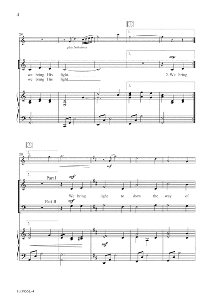 We Bring His Light Unison Choir scores gallery preview page 5