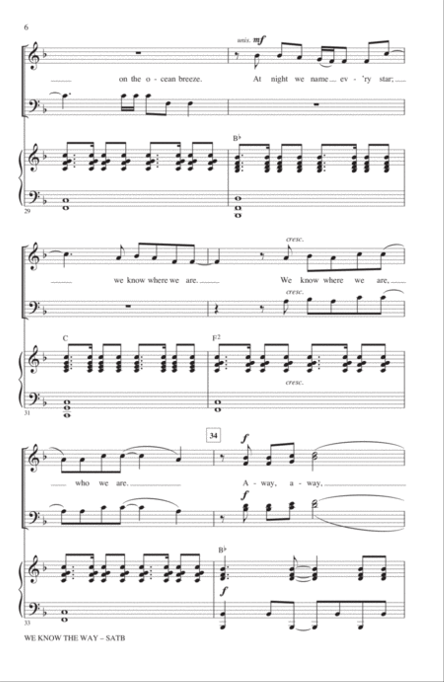 We Know The Way (from Moana) (arr. Roger Emerson) 4-Part scores gallery preview page 5