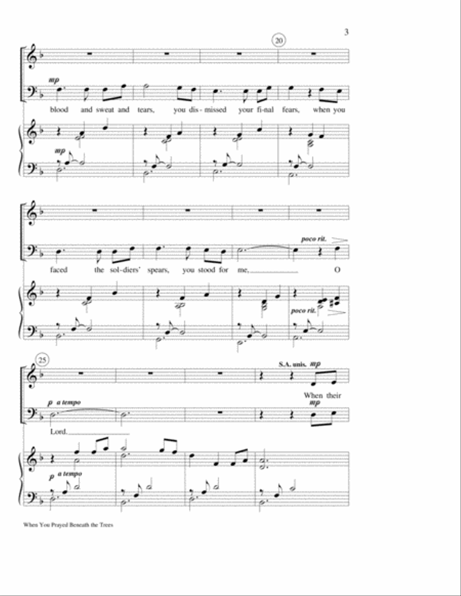When You Prayed Beneath the Trees 3-Part scores gallery preview page 3