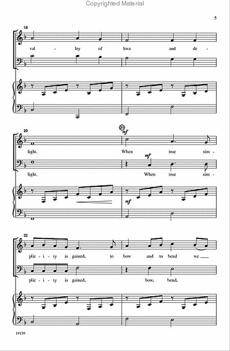 Simple Gifts / Pachelbel's Canon 4-Part scores gallery preview page 4
