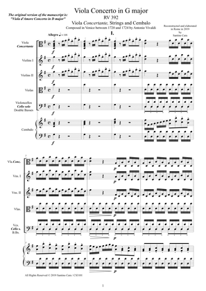 Vivaldi - Viola Concerto in G major RV392 for Viola concertante, Strings and Cembalo