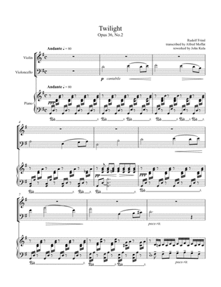 Twilight for Piano Trio (piano, violin, cello)