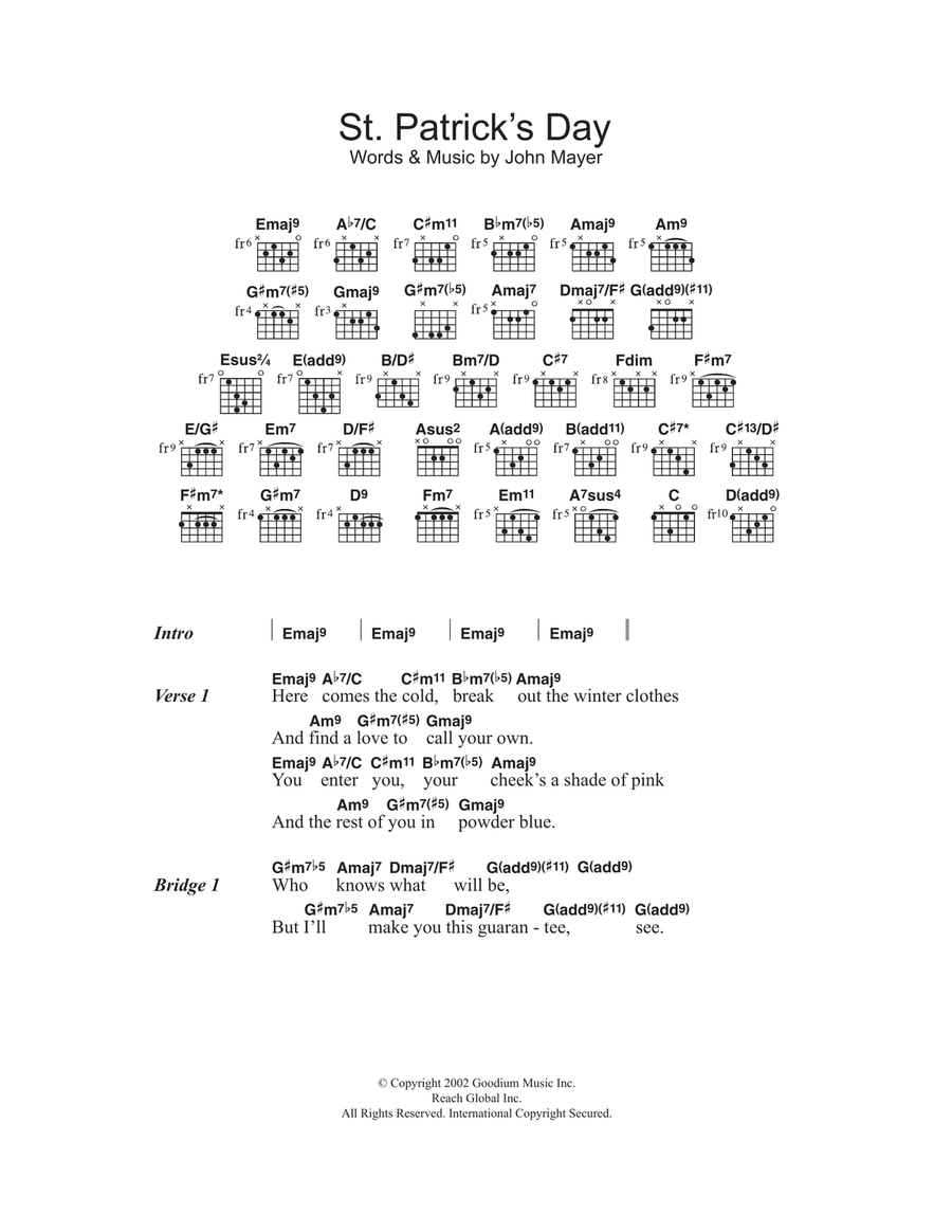 St. Patrick's Day Acoustic Guitar scores gallery preview page 1