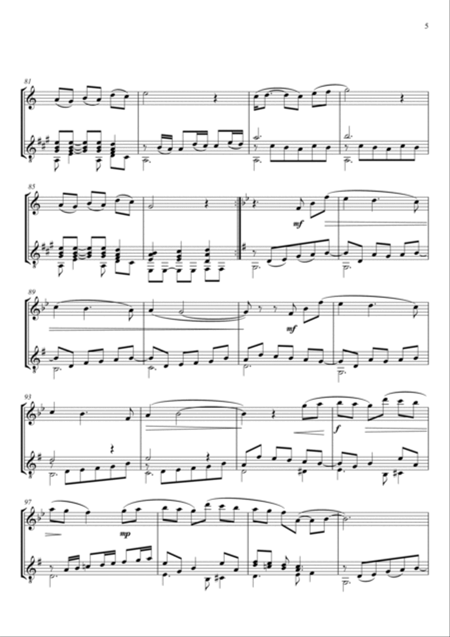 FOUR WINDS - MARCOS VINICIUS - FOR CLARINET IN A AND GUITAR Chamber Music scores gallery preview page 6