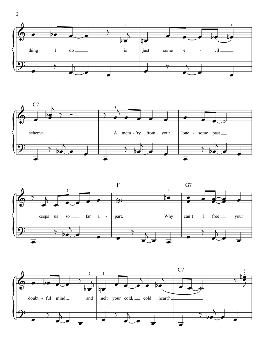 Cold, Cold Heart Easy Piano scores gallery preview page 2