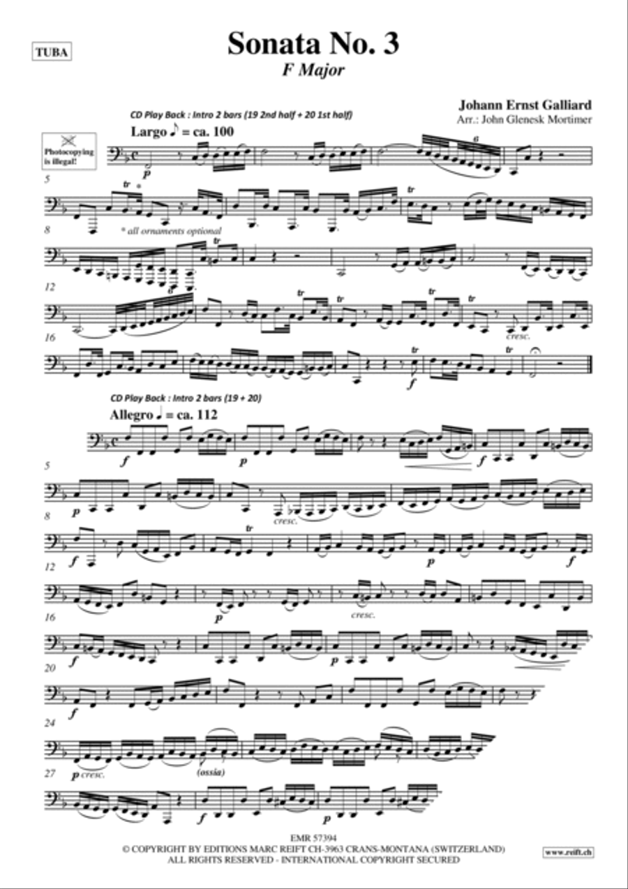 Sonata No. 3 Tuba scores gallery preview page 3
