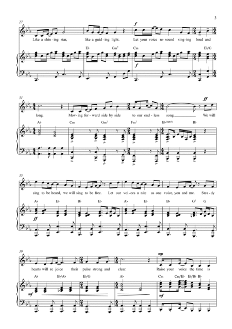 Do You Hear My Voice? Unison Divisi scores gallery preview page 3