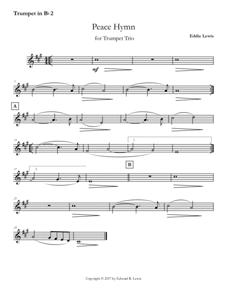 Peace Hymn for Trumpet Trio by Eddie Lewis image number null