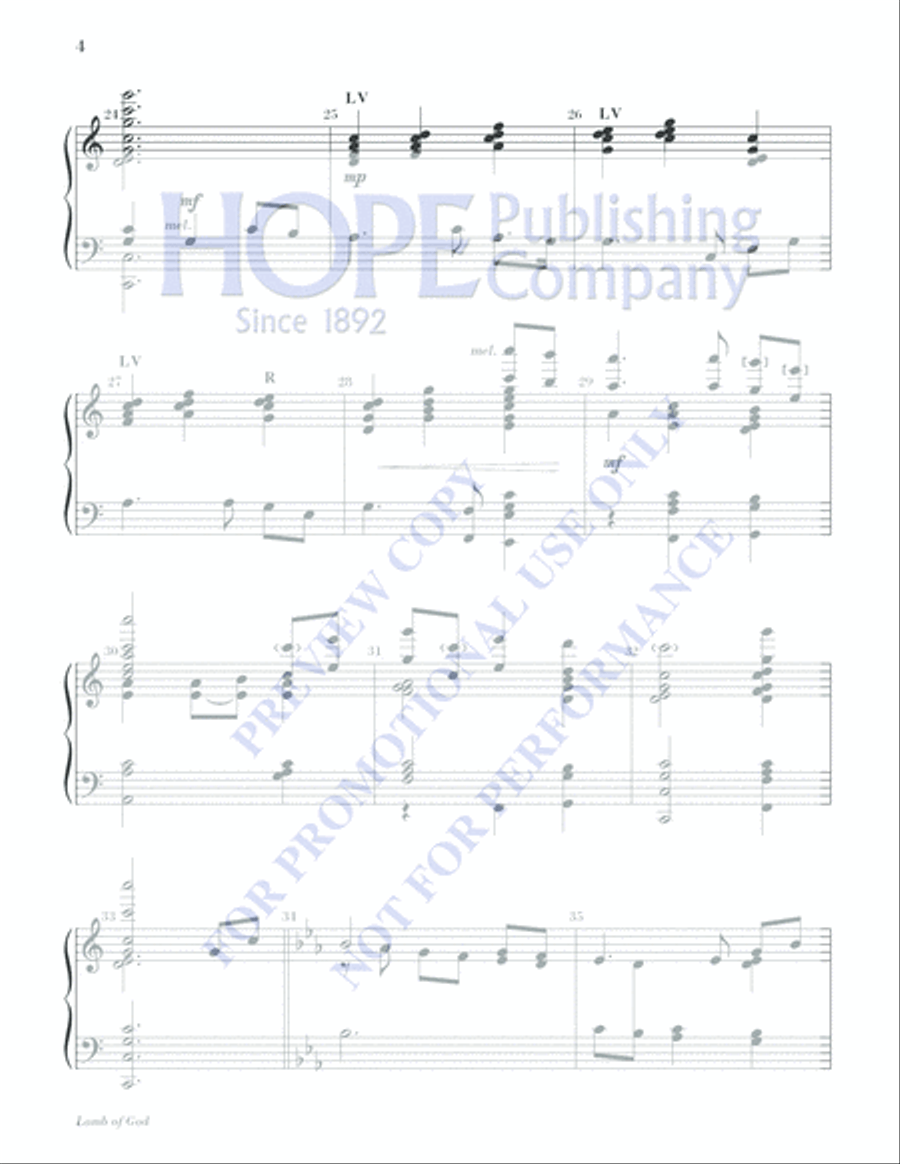 Lamb of God Lamb of God 5-Octaves scores gallery preview page 4