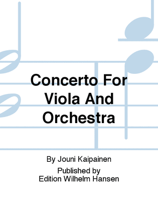 Book cover for Concerto For Viola And Orchestra