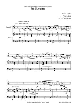 Book cover for Nocturne: Op.33, No.3 - French Horn and Piano