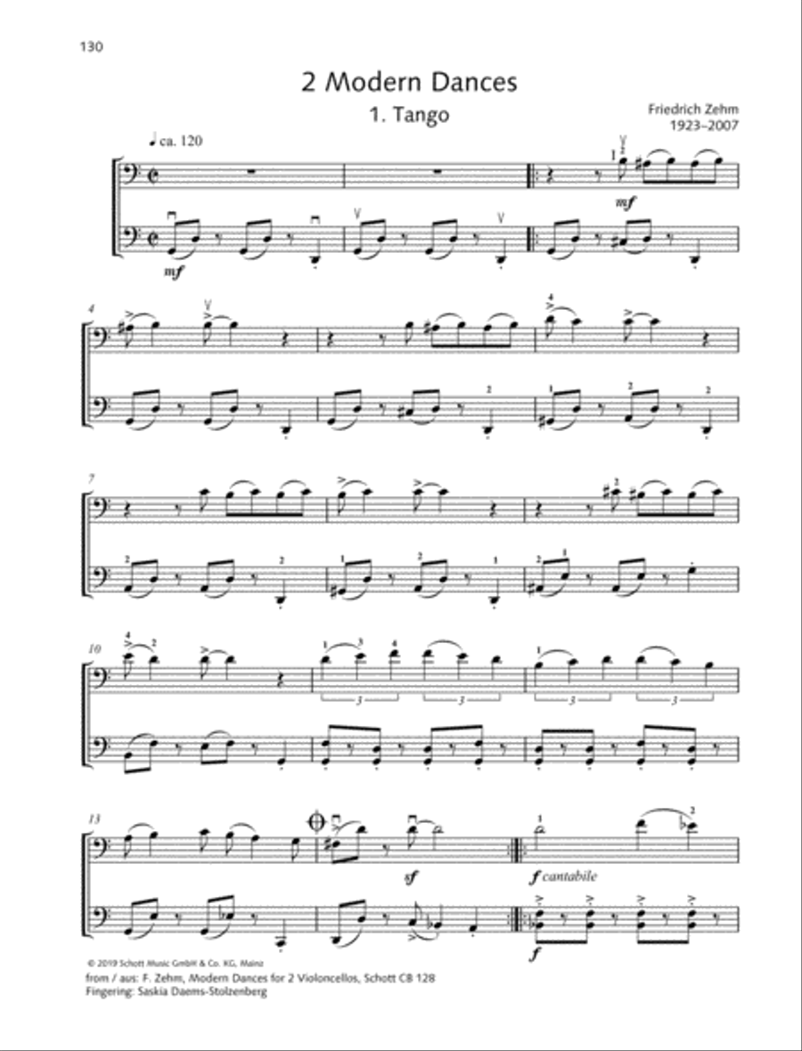 2 Modern Dances Cello scores gallery preview page 2