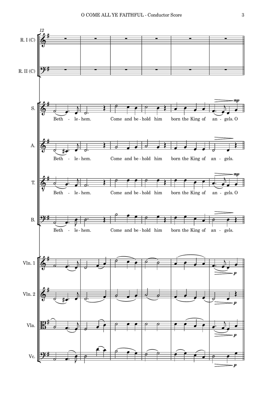 O Come, O Come, Emmanuel – SATB, String 4tet and flexible woodwind – Score and parts SATB scores gallery preview page 3